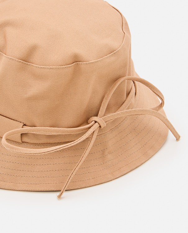 Shop Jacquemus Le Bob Gadjo Cotton Bucket Hat In Brown