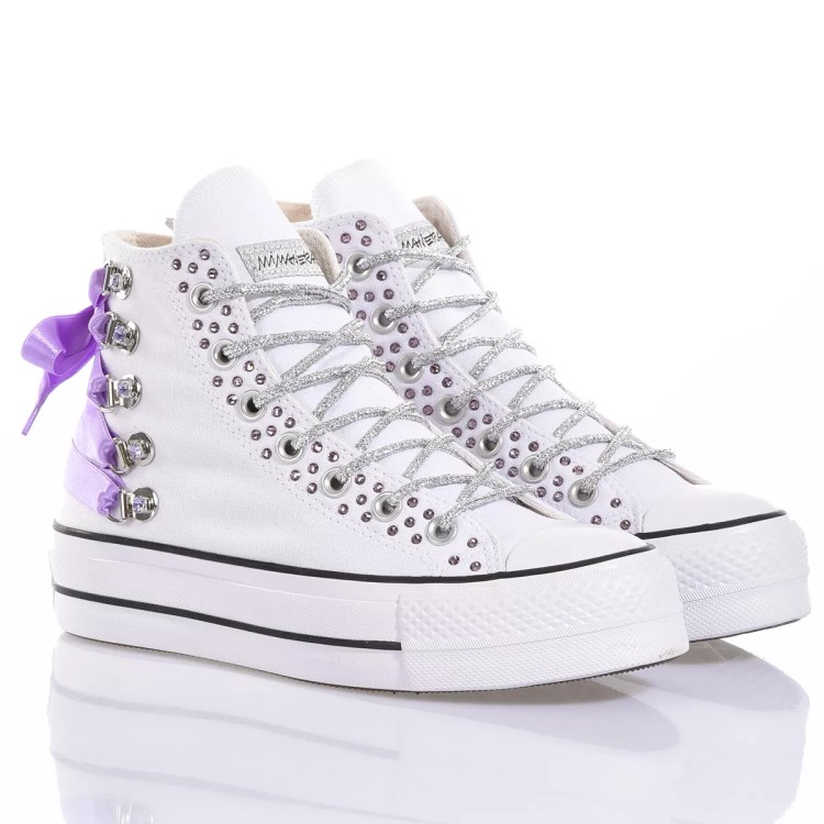 Converse Platform White, Violet In White