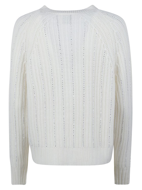 Shop Allude Rhinestone-embellished Wool-blend Cardigan In White