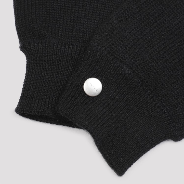 Rick Owens Black Wool Gloves In Black