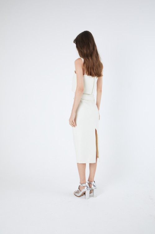 Shop Coolrated Midi Skirt Milan Off White
