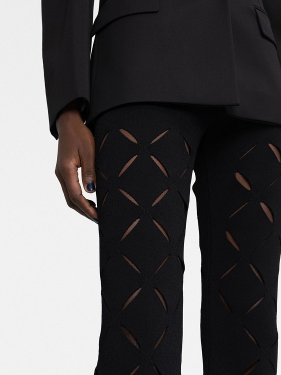 Shop Versace Cut-out Flared Trousers In Black