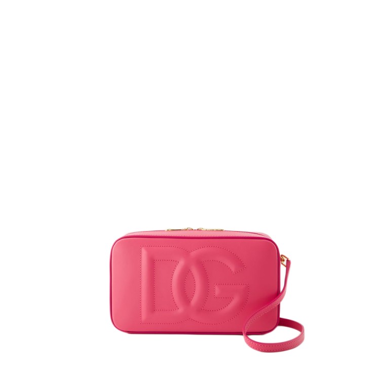 Shop Dolce & Gabbana Dg Logo Camera Crossbody - Leather - Pink In Burgundy