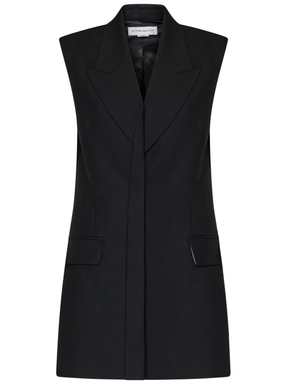 Victoria Beckham Sleeveless Tailored Minidress In Black
