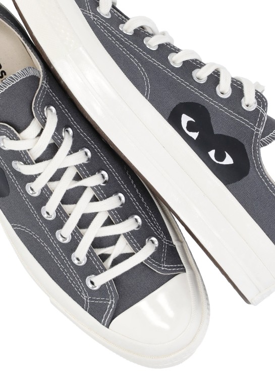 Shop Comme Des Garcons X Converse Grey Cotton Sneakers
