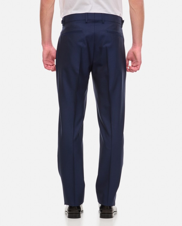 Shop Versace Formal Pant Wool Canvas Fabric In Black