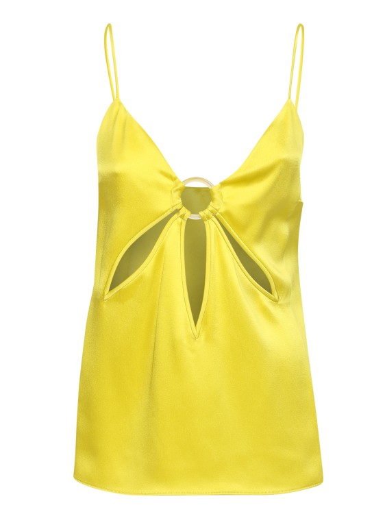 Stella Mccartney Cut-out Detailed Sleeveless Satin Vest In Neutrals