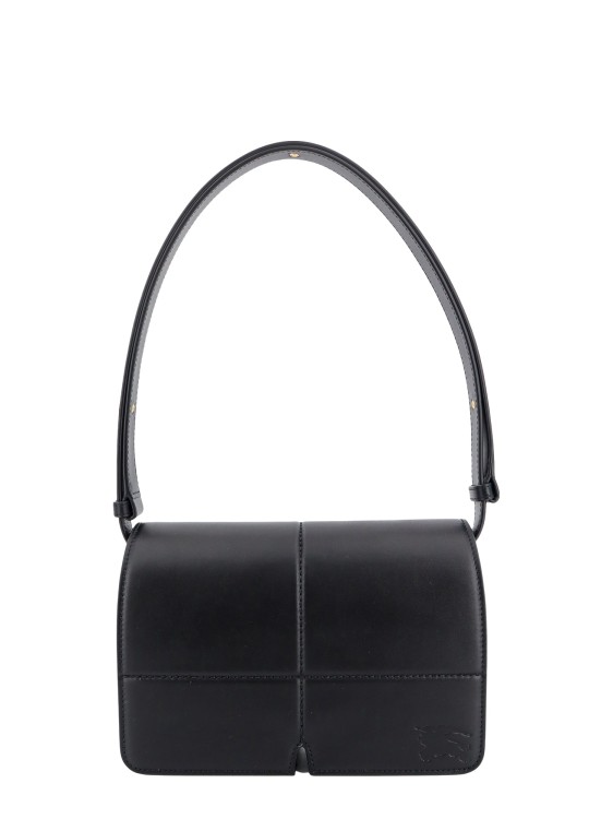 Burberry Womens Black Snip Logo-embellished Leather Shoulder Bag In Black