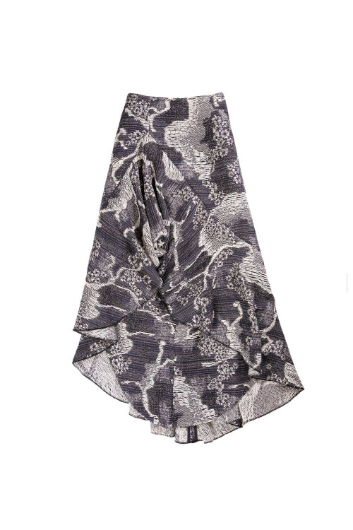 Saiid Kobeisy Tweed Asymmetrical Skirt In Grey