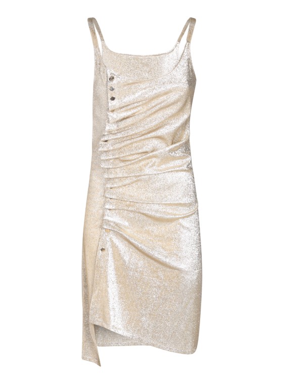 Paco Rabanne Lurex Jersey Mini Dress In Gold