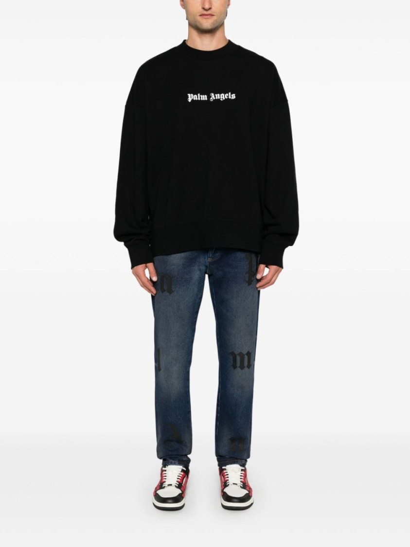 Shop Palm Angels Sweatshirt With Logo In Black