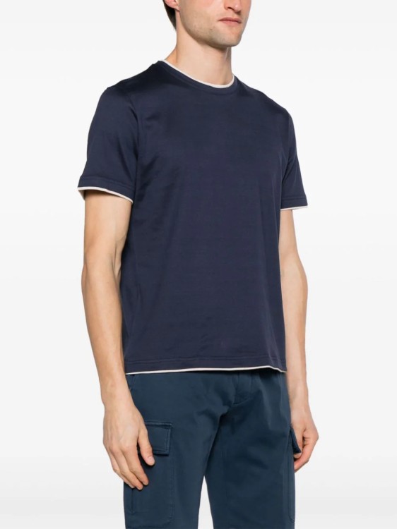 Shop Eleventy Navy Blue Layered T-shirt