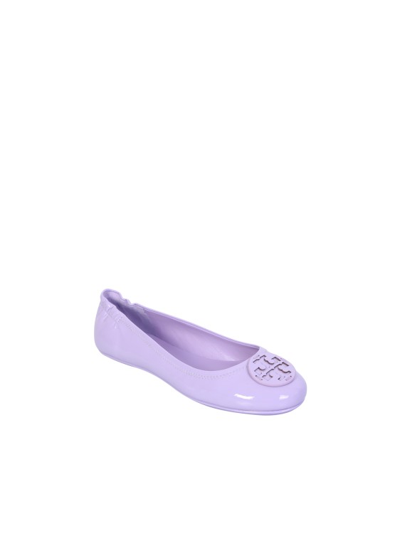 Shop Tory Burch Minnie Travel Ballet Crafted In Purple