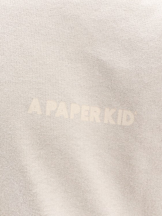 Shop A Paper Kid Cotton Sweatshirt With Frontal Logo In Neutrals