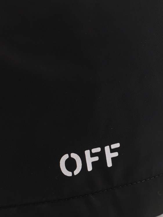 Shop Off-white Nylon Swim Trunk With Off Print In Black