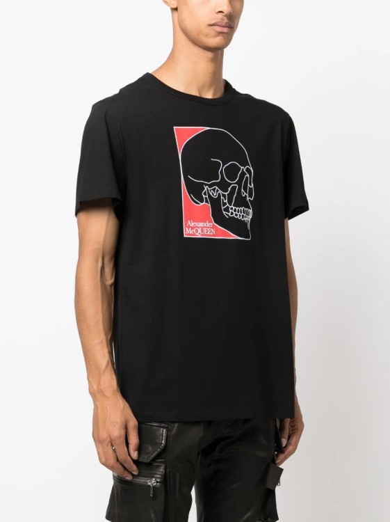 Shop Alexander Mcqueen Skull Print Black T-shirt
