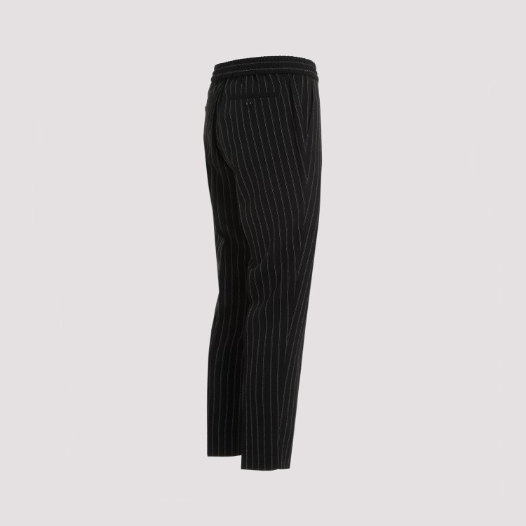 Shop Ami Alexandre Mattiussi Elasticated Waist Black Virgin Wool Pants