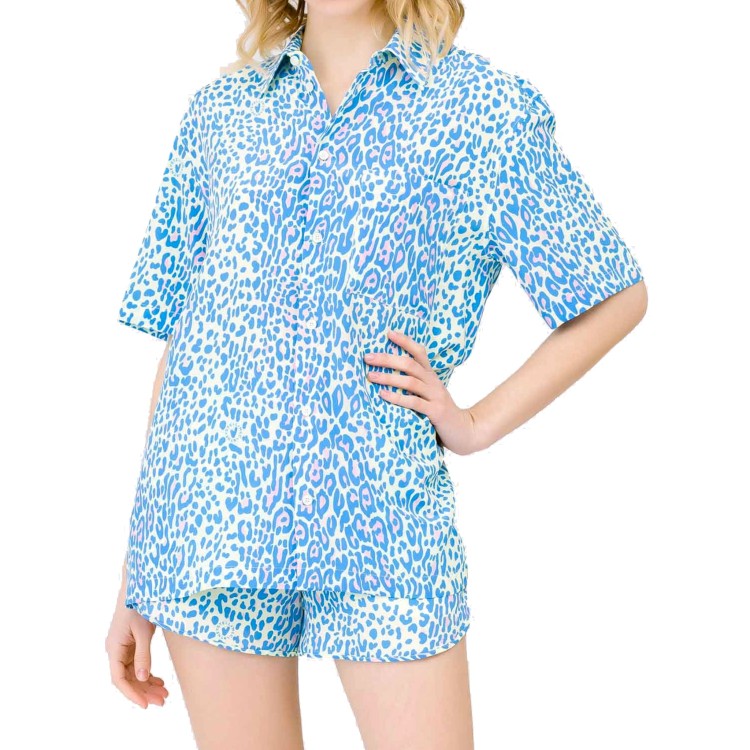 Shop Stella Mccartney Short Sleeves Blouse In Blue