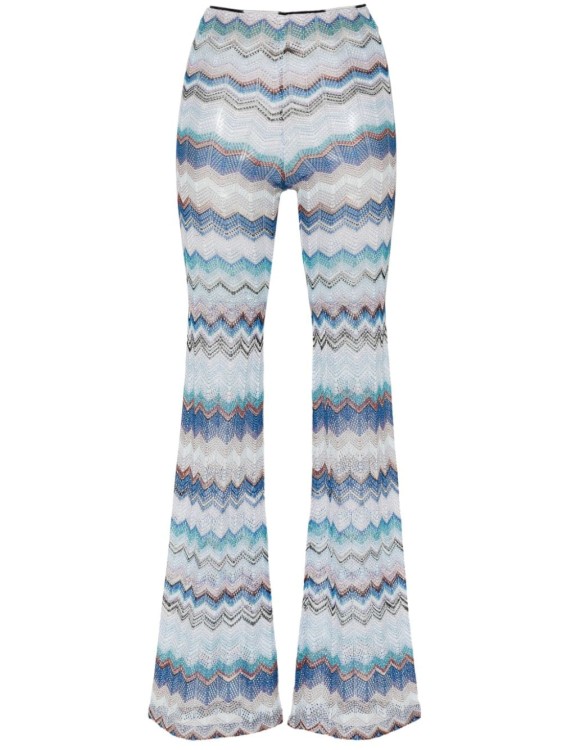 Shop Missoni Zigzag Flared Pants In Multicolor