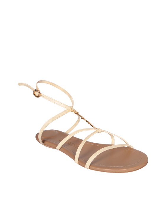 Shop Jacquemus Leather Sandals In Neutrals