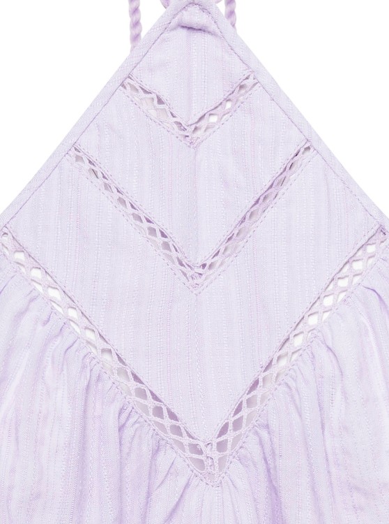 Shop Isabel Marant Étoile Lilac Halterneck Flared Top In Cotton Blend In White
