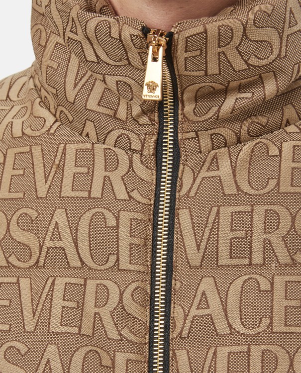 Shop Versace Down Jacket Vest In Neutrals