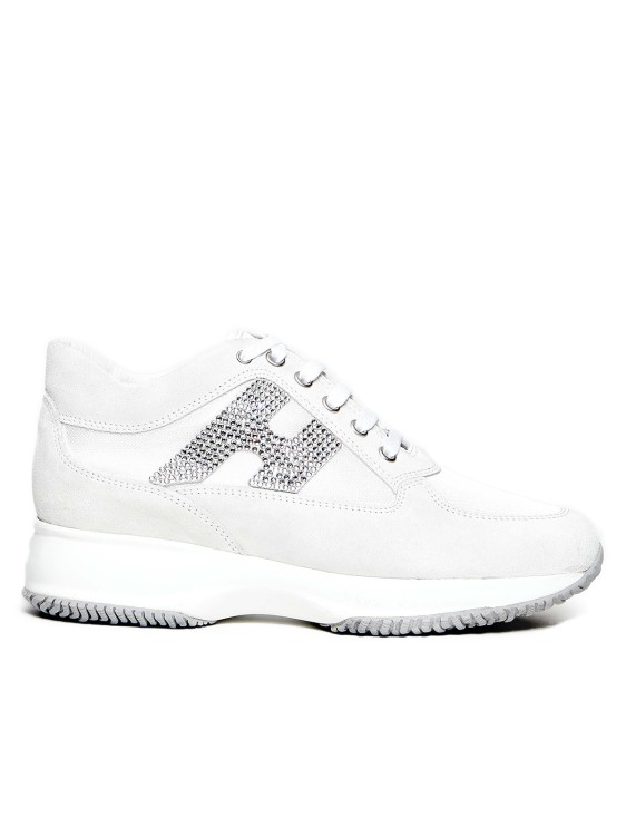 Hogan White Suede And Technical Fabric Interactive Sneakers