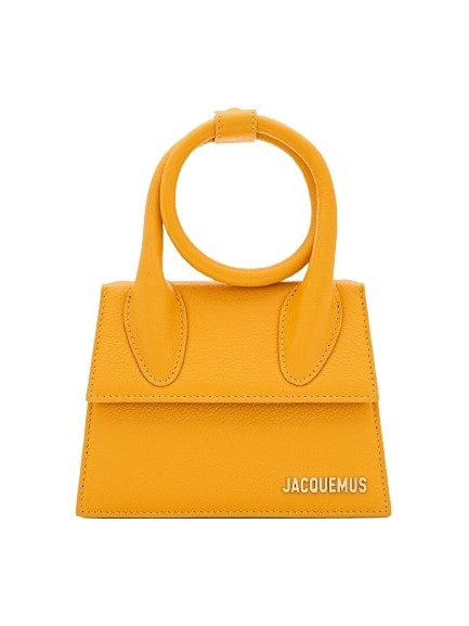 Jacquemus Le Chiquito Noeud Leather Shoulder Bag In Orange