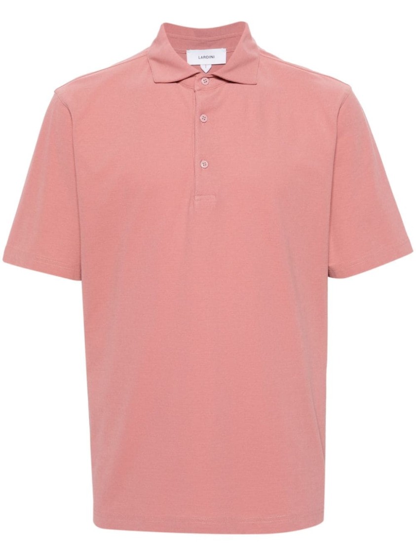 Shop Lardini Coral Pink Polo Shirt