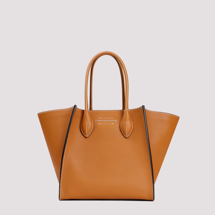 Shop Ermanno Scervino Maggie Biscuit Grained Calf Leather Tote Bag In Brown