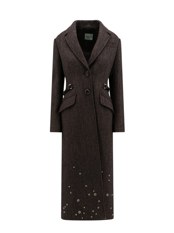 Shop Durazzi Milano Tailored Virgin Wool And Cotton Coat In Brown