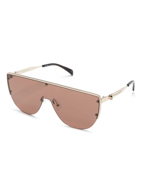 Shop Alexander Mcqueen Golden Shield-frame Sunglasses