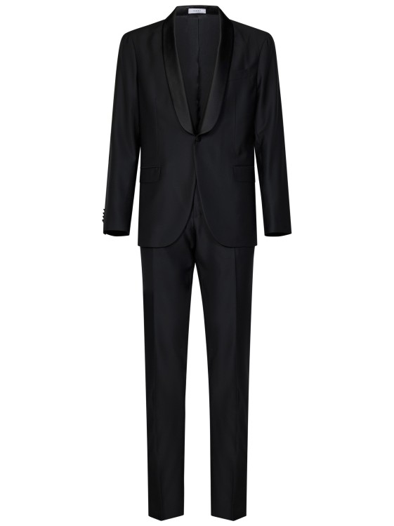 Shop Boglioli Black Virgin Wool Tuxedo Suit