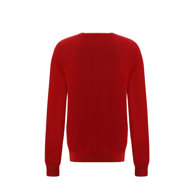 Shop Balmain Logo Wool Sweater In Red