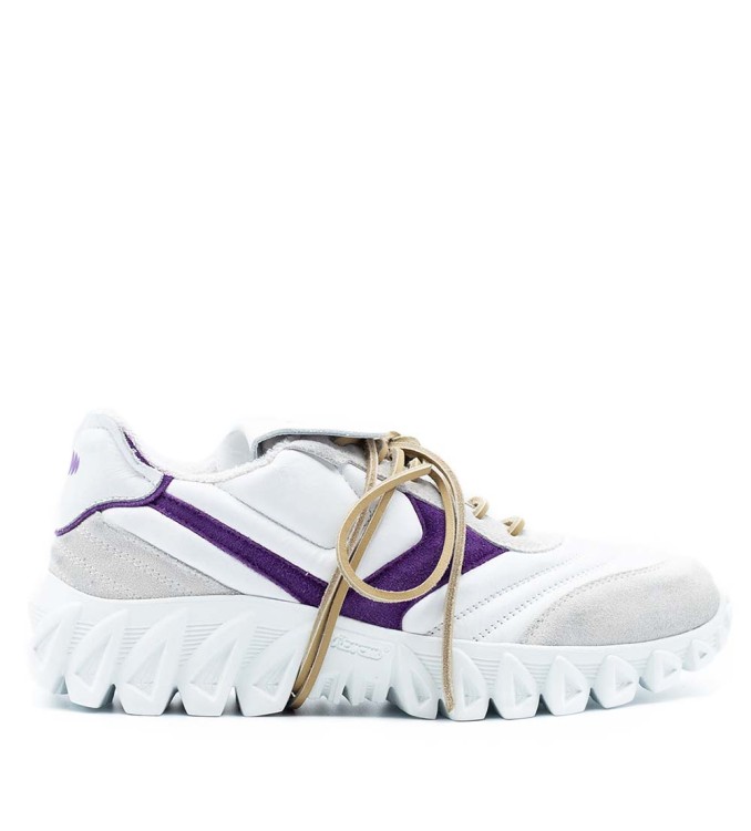 Pantofola D'oro White Soft Suede And Fabric Sneakers In White