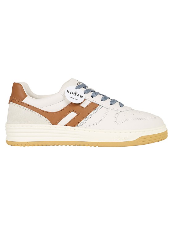 Shop Hogan H630 Leather Sneakers In Neutrals