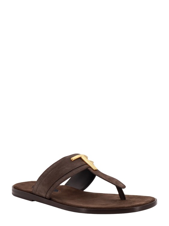 Shop Tom Ford Brown Leather Sandals
