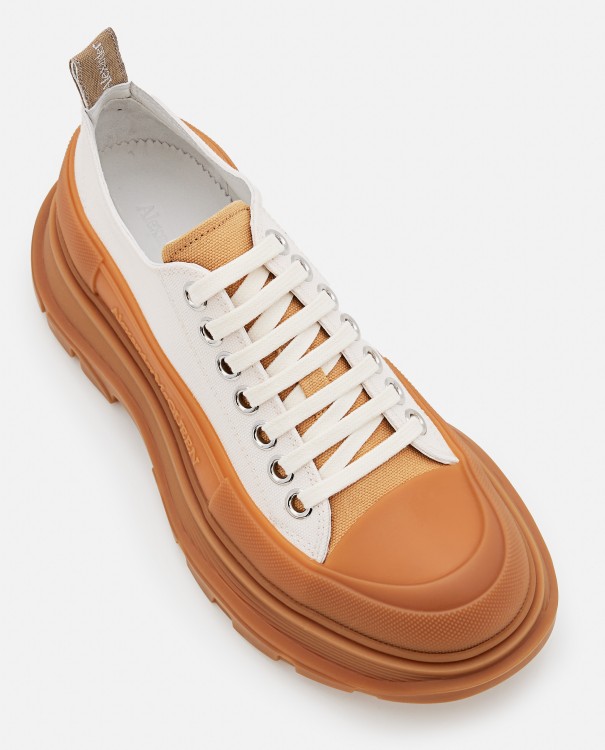 Shop Alexander Mcqueen 45mm Tread Slick Lace-up Sneakers In Brown