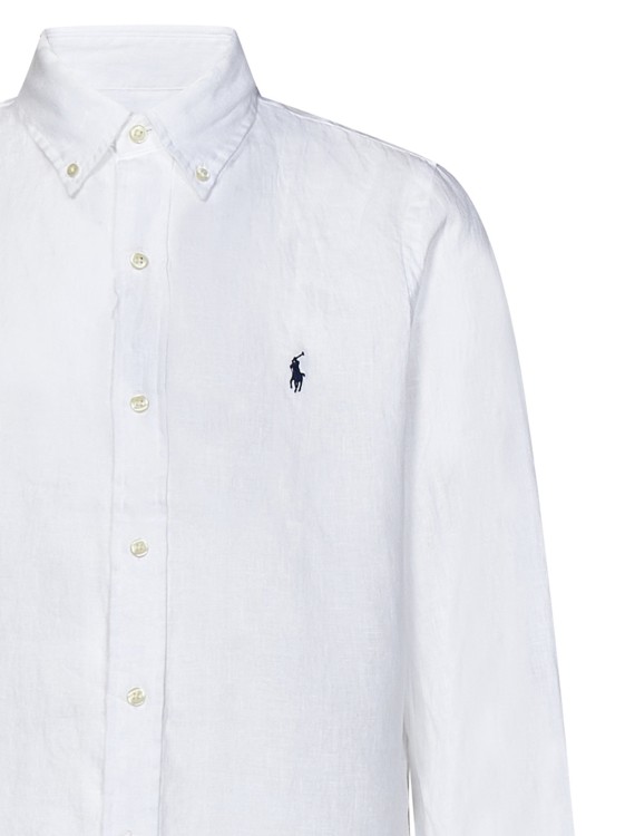 Shop Polo Ralph Lauren Custom-fit White Linen Shirt