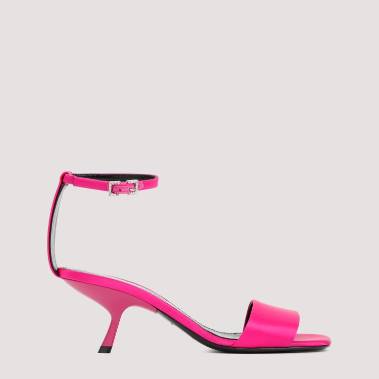 Sergio Rossi Sculpted Kitten Heel Sandals In Pink