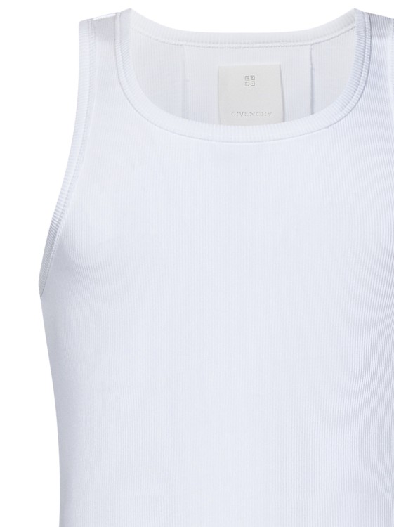 Shop Givenchy Extra Slim White Ribbed Stretch Cotton Tank Top