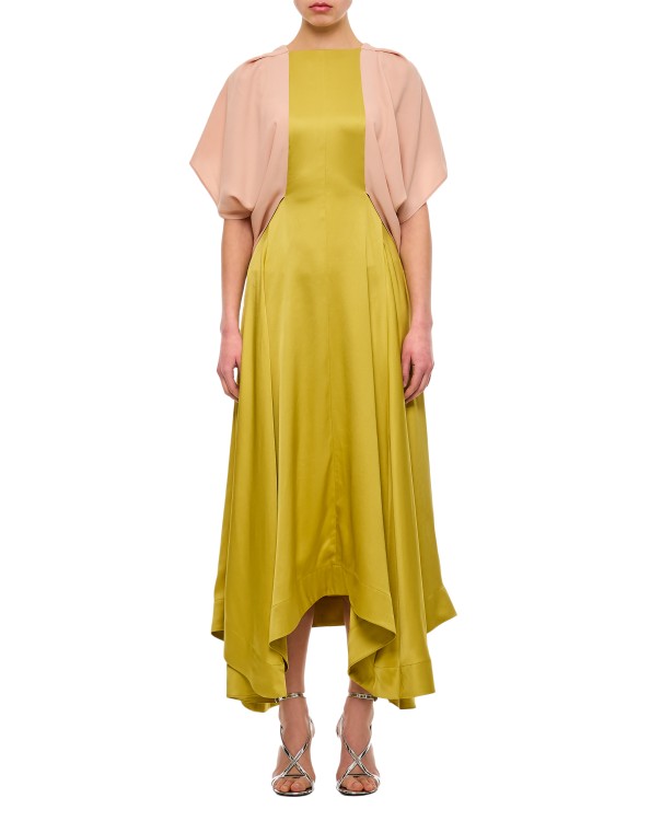 Colville Drape Midi Dress In Yellow