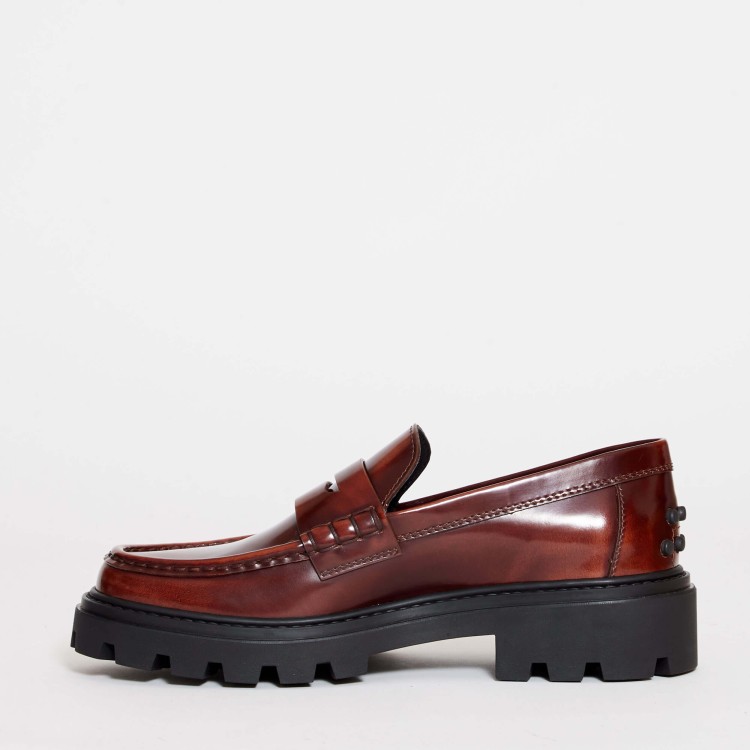 Tod's Brushed Leather Brown Loafer In Brown