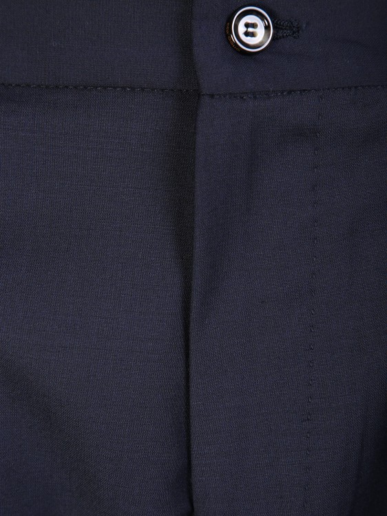 Shop Dell'oglio Dark Blue Wool Bland Trousers