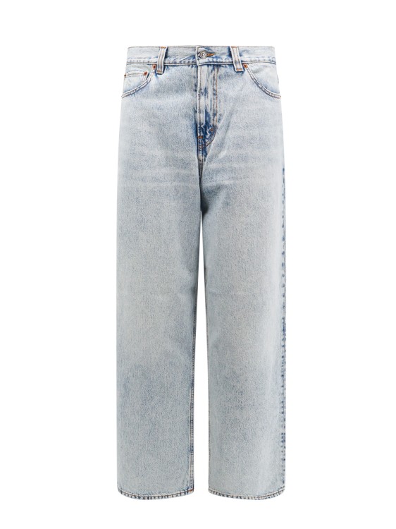 Shop Haikure Cotton Jeans With Back Logo Patch In Blue