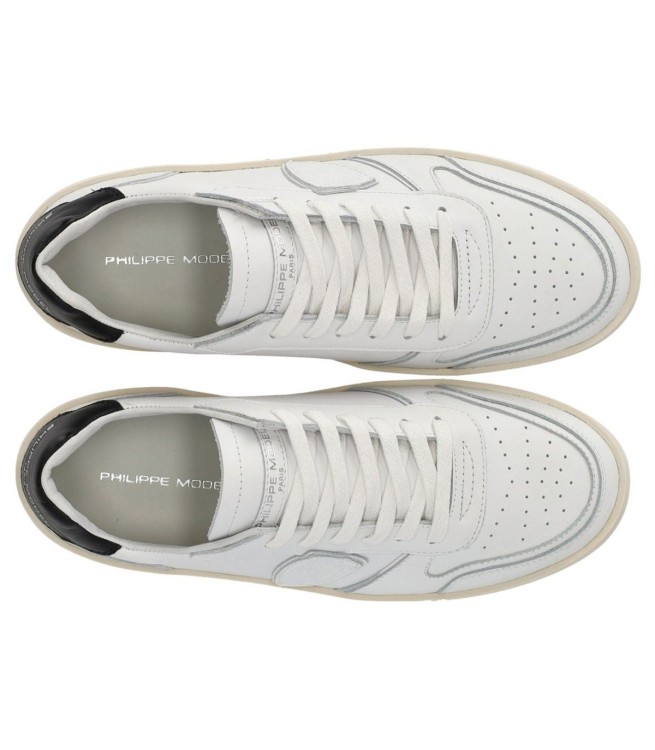 Shop Philippe Model Nice Low White Black Sneaker