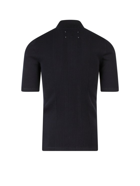Shop Maison Margiela Polo Shirt With Iconic Back Stitching In Black