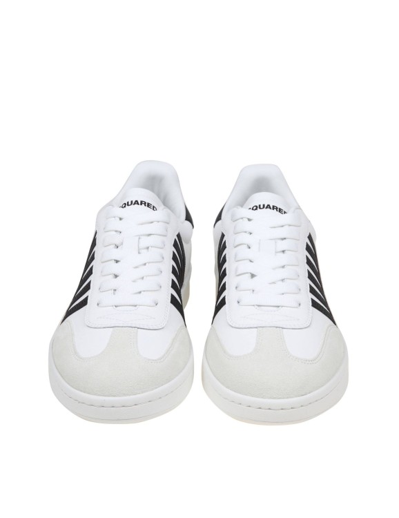 Shop Dsquared2 White/black Leather Boxer Sneakers