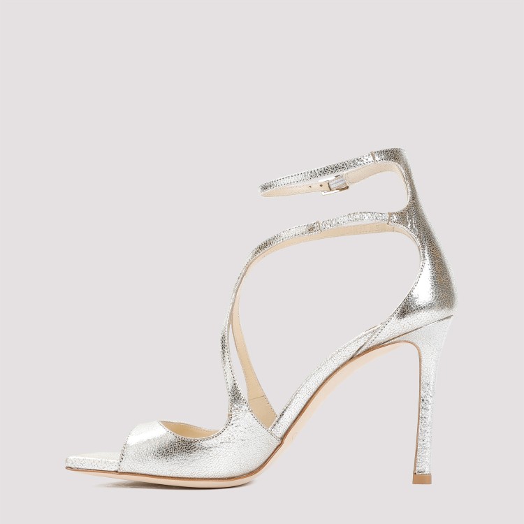 Jimmy Choo Gleaming Open-toe Sandals With Delicate Ankle Strap In White