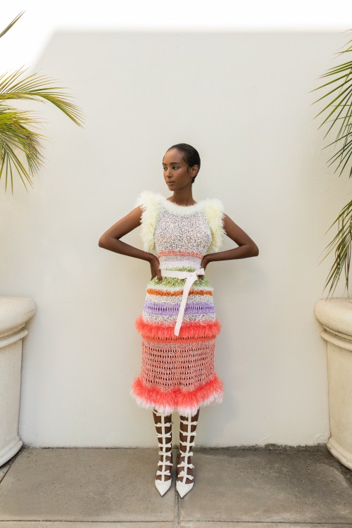 Shop Andreeva Merlyn Handmade Knit Dress In Multicolor